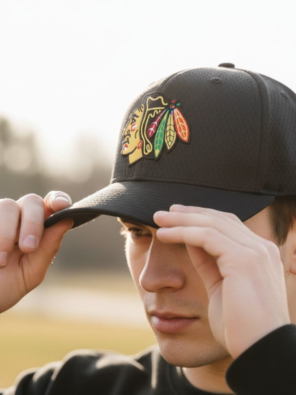 Mitchell & Ness Chicago Blackhawks Snapback Hat Black NHL OSFA